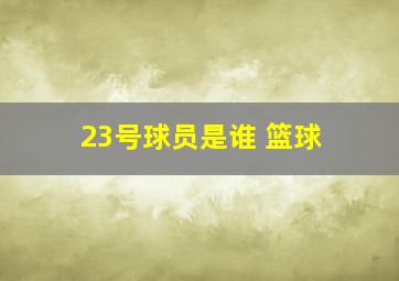 23号球员是谁 篮球